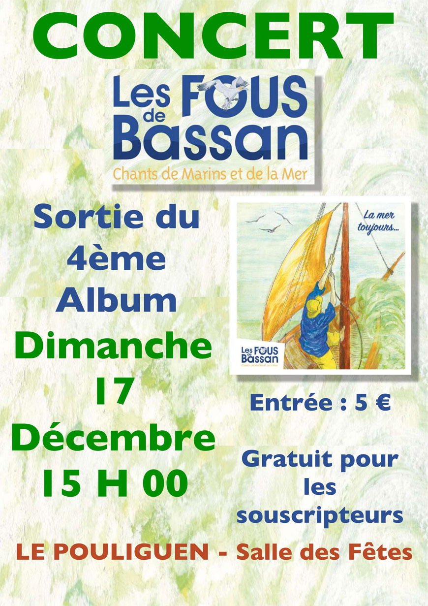 Concert des Fous de Bassan le 17 décembre au Pouliguen